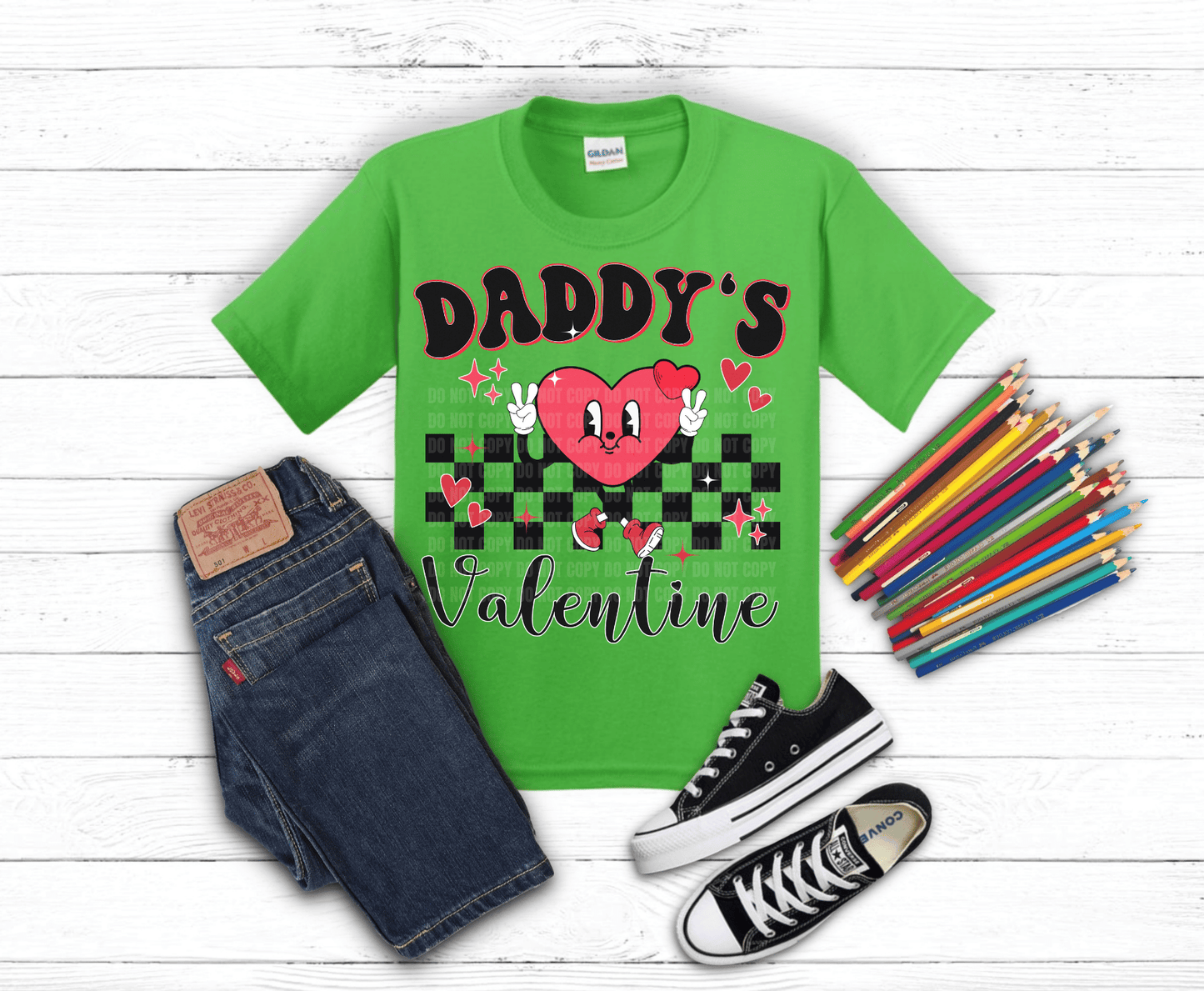Premade DTF Transfer Gang Sheet For Graphic Tees | Youth Valentines