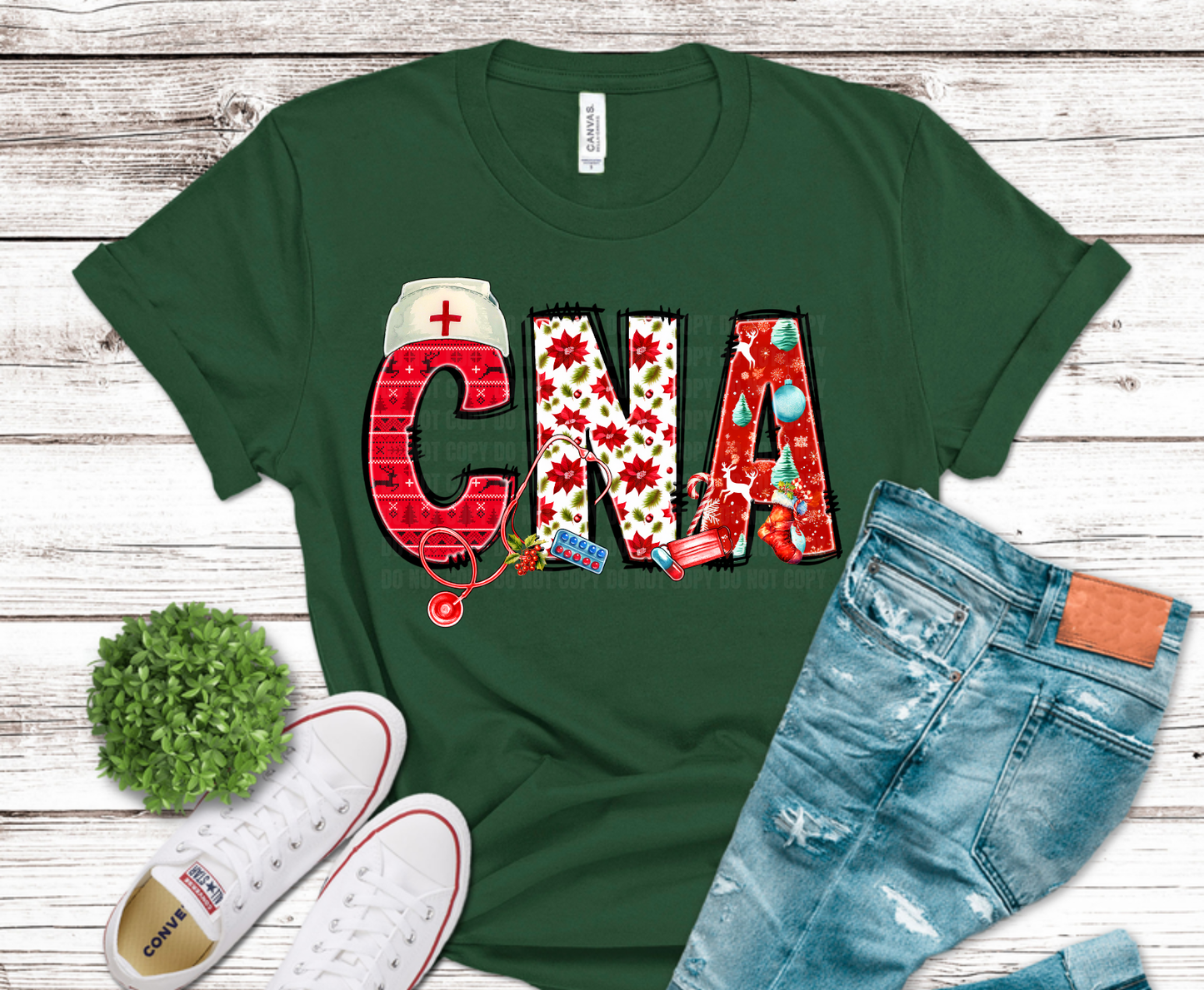 Premade DTF Transfer Gang Sheet For Graphic Tees | Christmas Nurse