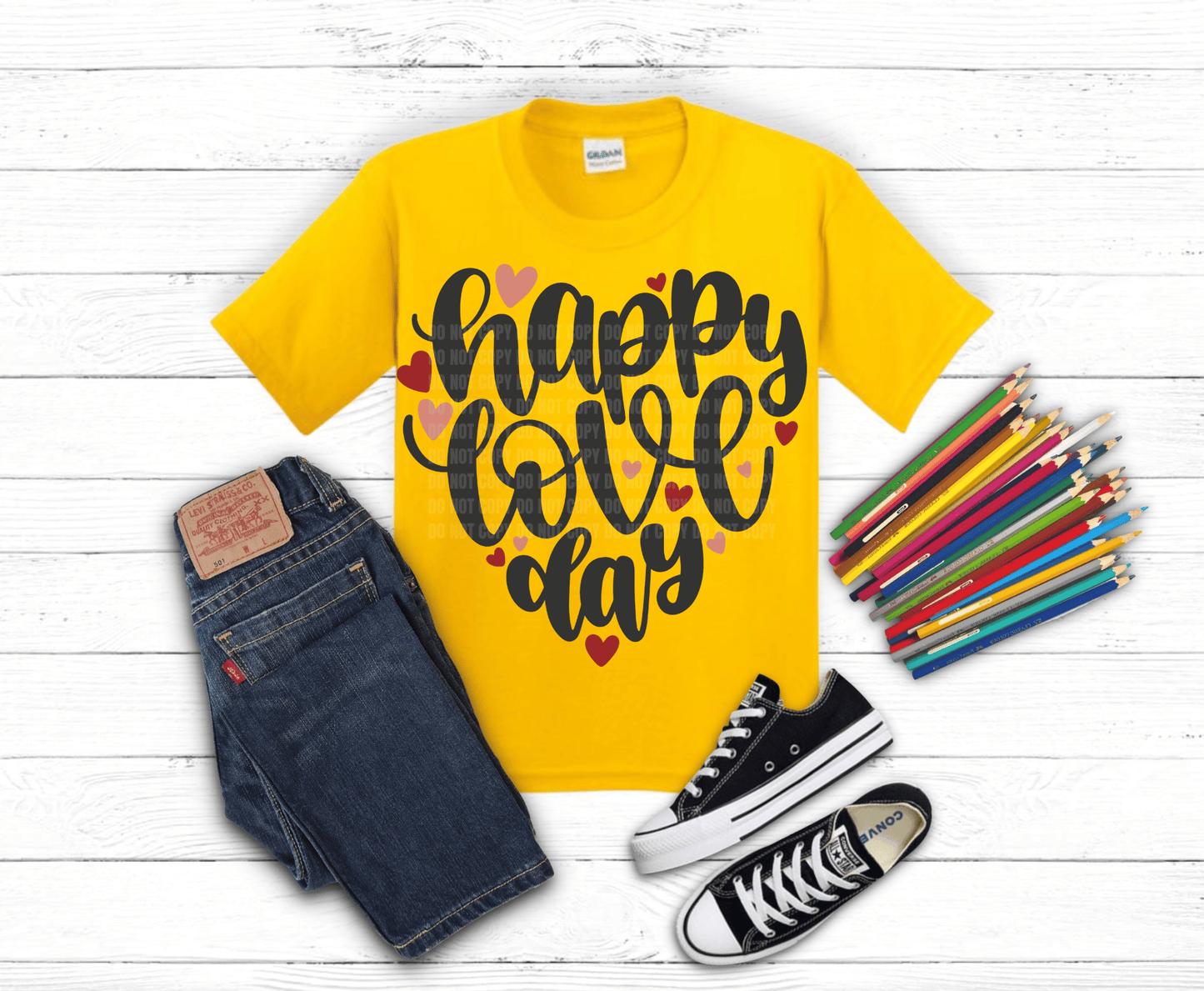 Premade DTF Transfer Gang Sheet For Graphic Tees | Youth Valentines