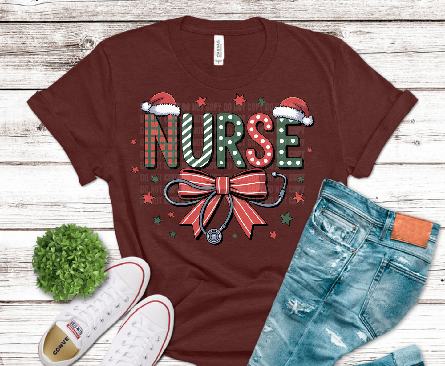 Premade DTF Transfer Gang Sheet For Graphic Tees | Christmas Nurse