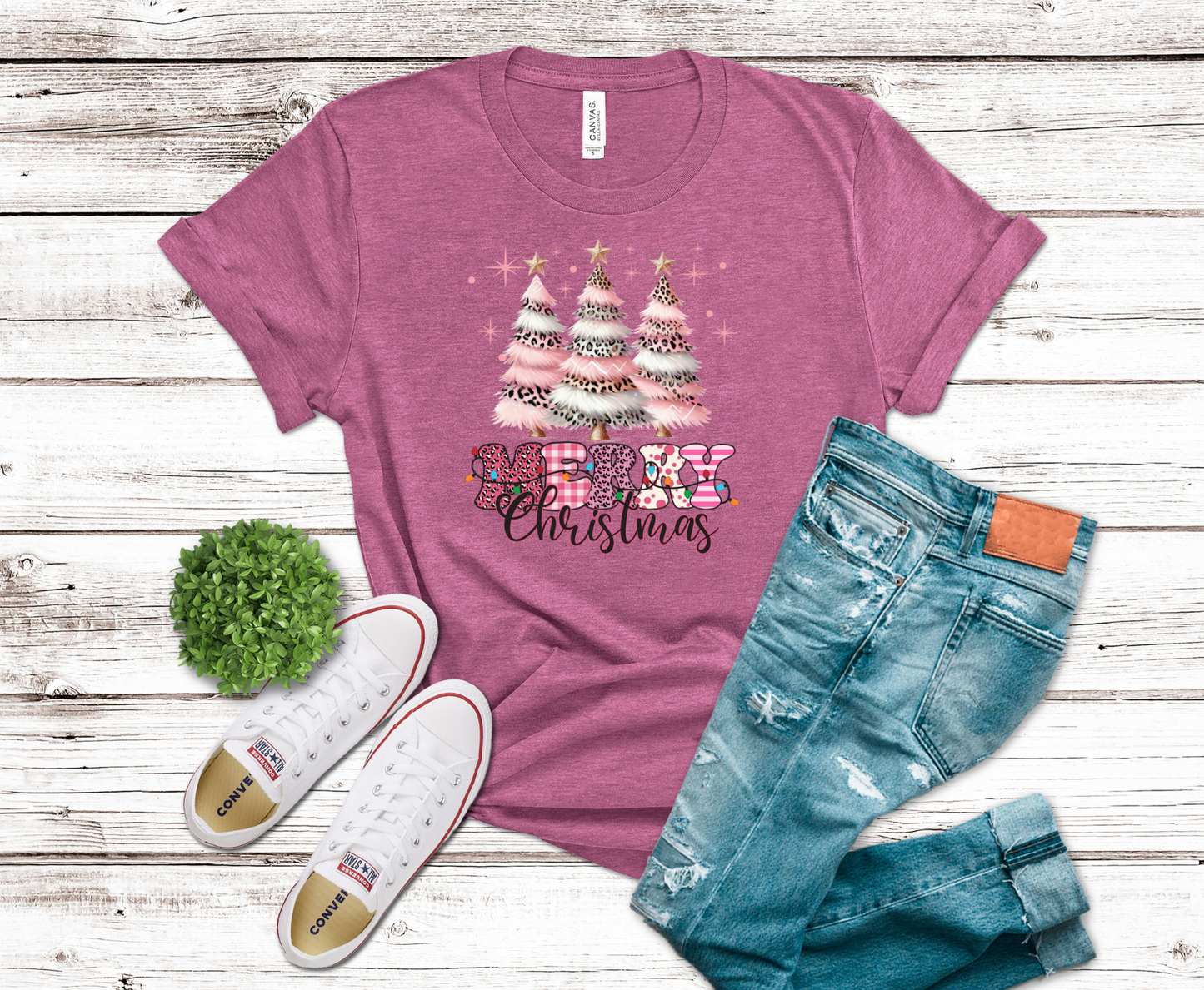 Premade DTF Transfer Gang Sheet For Graphic Tees | Pink Christmas