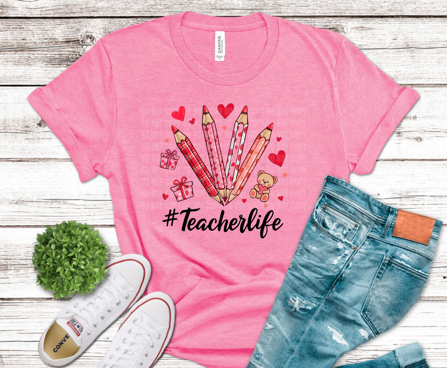 Premade DTF Transfer Gang Sheet For Graphic Tees | Teacher Valentine