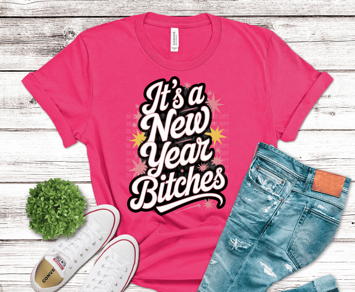 Premade DTF Transfer Gang Sheet For Graphic Tees | Sassy New Year