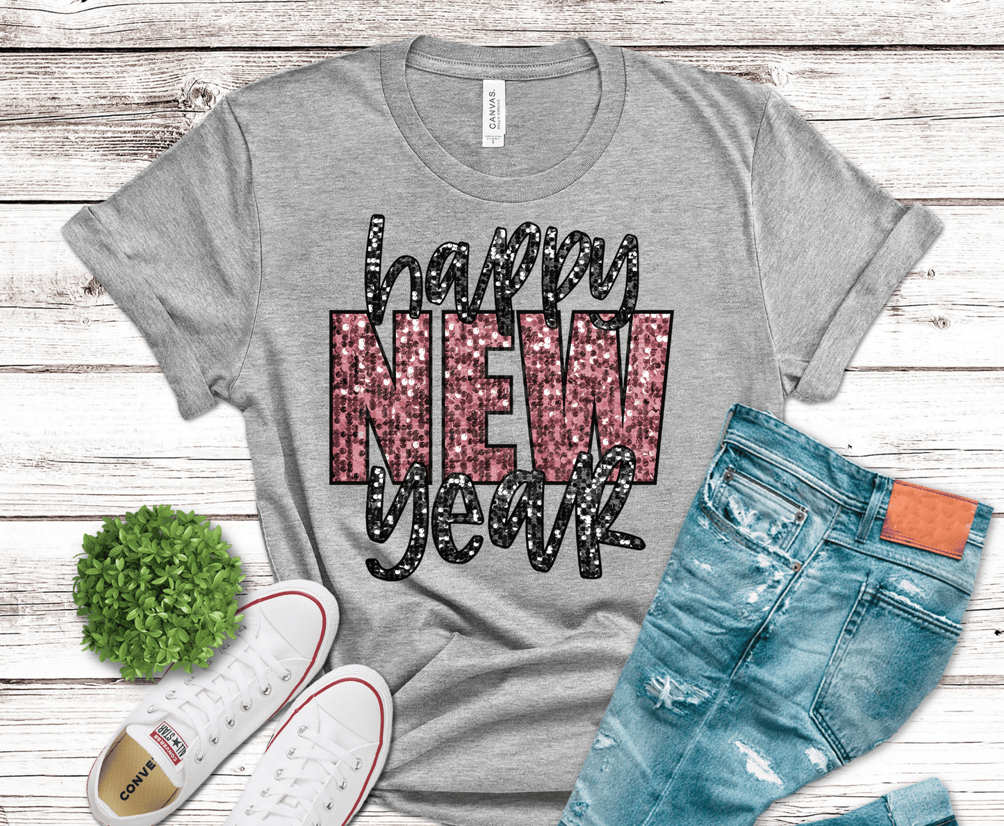 Premade DTF Transfer Gang Sheet For Graphic Tees | Sassy New Year