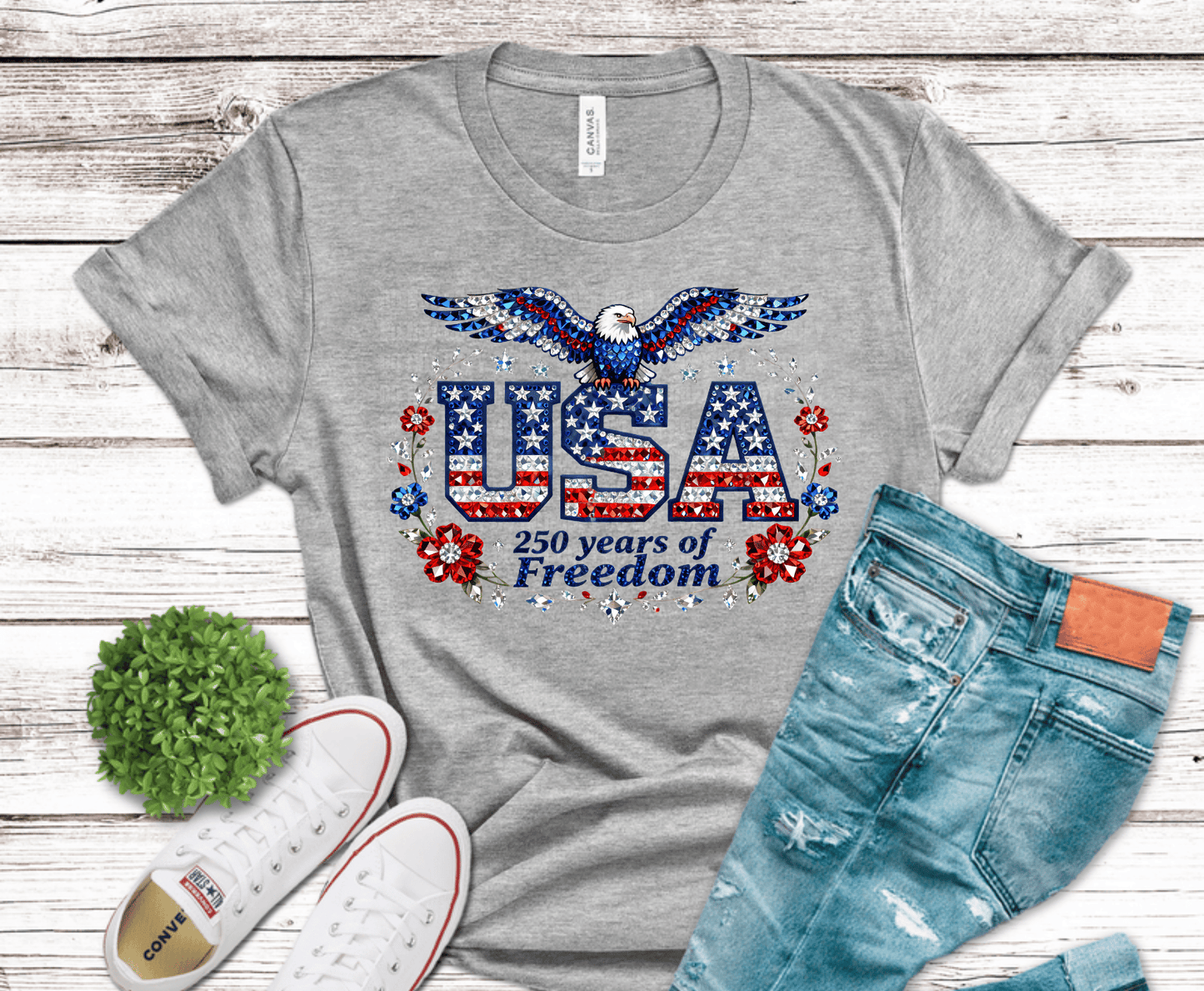 Happy 250 USA | Premade DTF Transfer Gang Sheet For Graphic Tees