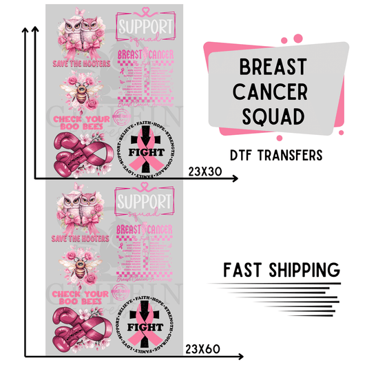 Breast Cancer | Premade DTF Transfer Gang Sheet For Graphic Tees