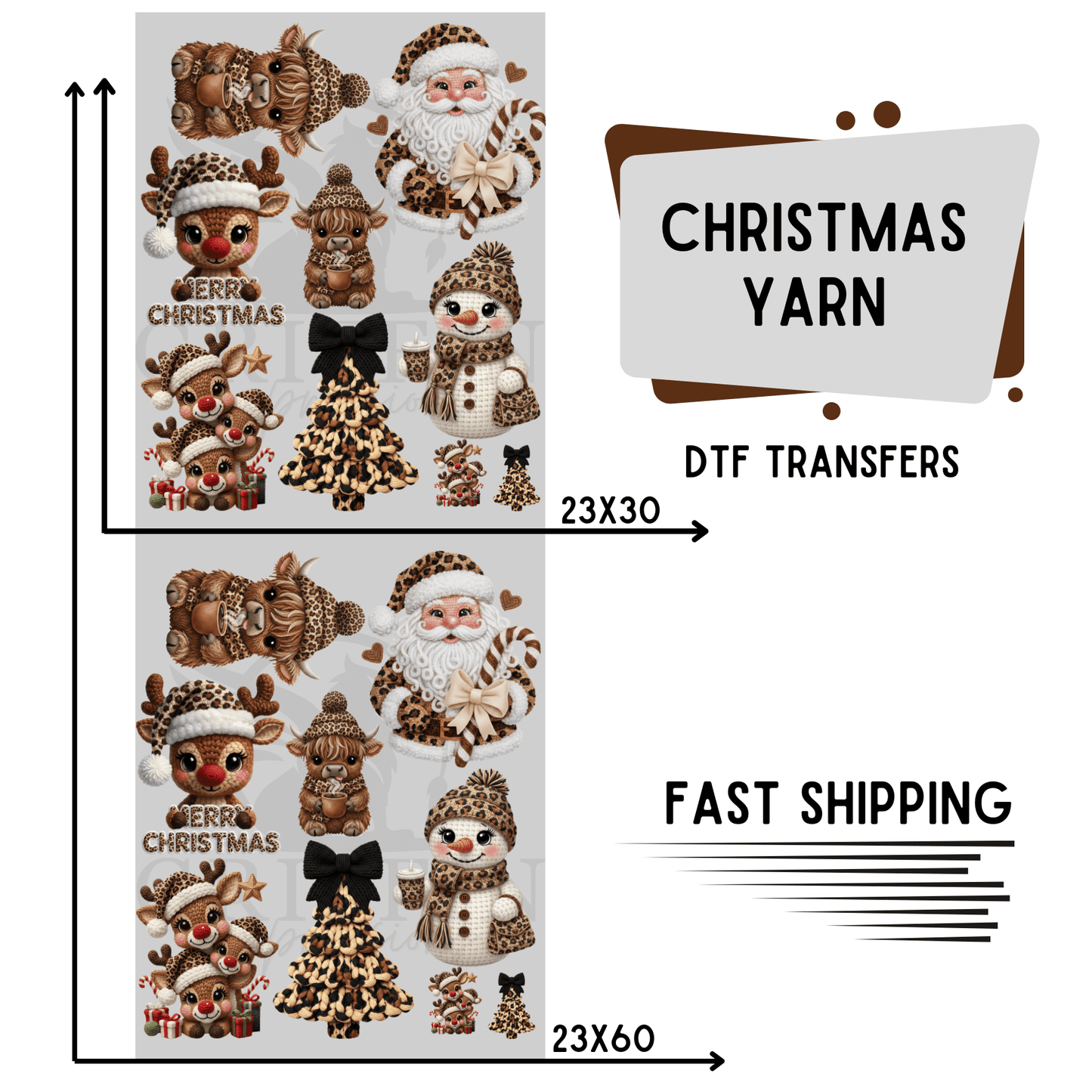Christmas Yarn | Premade DTF Transfer Gang Sheet For Graphic Tees