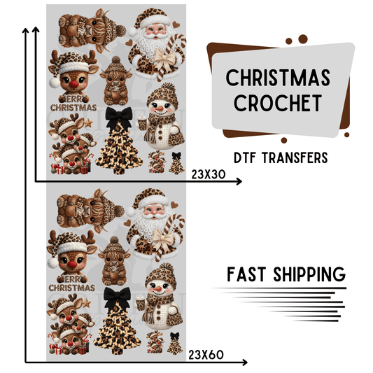 Christmas Crochet | Premade DTF Transfer Gang Sheet For Graphic Tees