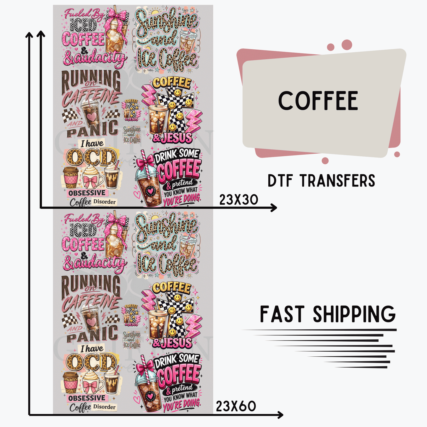 Coffee | Premade DTF Transfer Gang Sheet For Graphic Tees