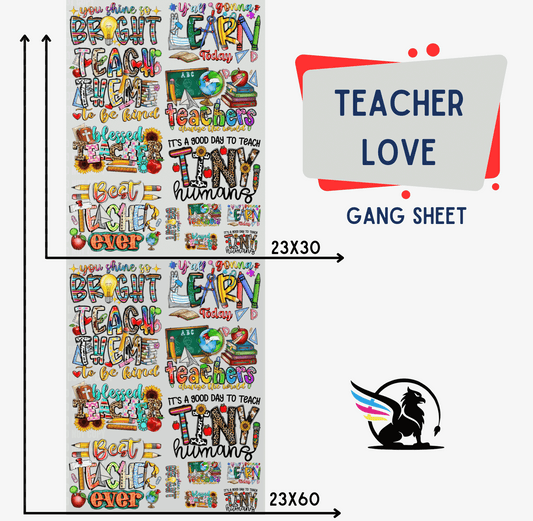 Premade Gang Sheet | Teacher Love
