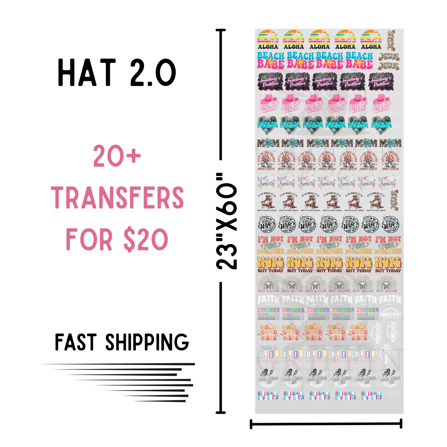 Hat/Pocket 2.0 | Dollar Deals DTF Transfer Gang Sheet For Graphic Tees