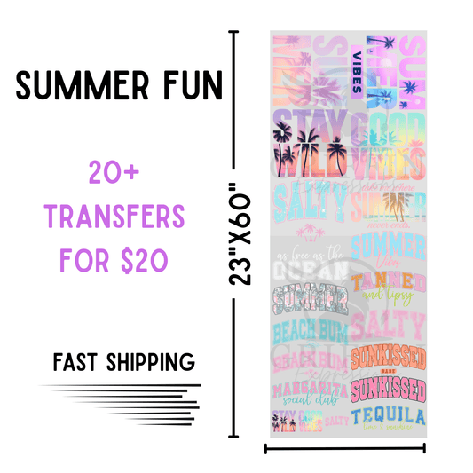 Summer Fun | Dollar Deals DTF Transfer Gang Sheet For Graphic Tees