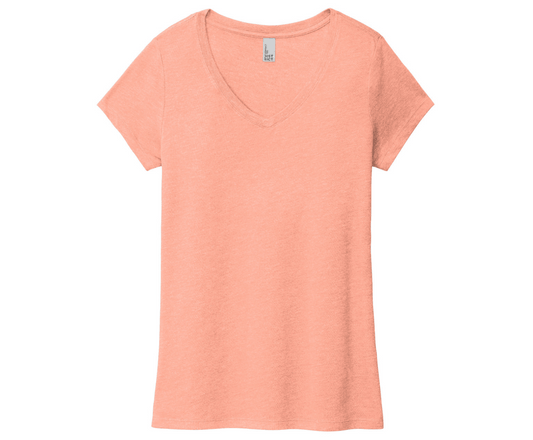 District ® Women’s Perfect Tri ® V-Neck Tee | Heather Dusty Peach