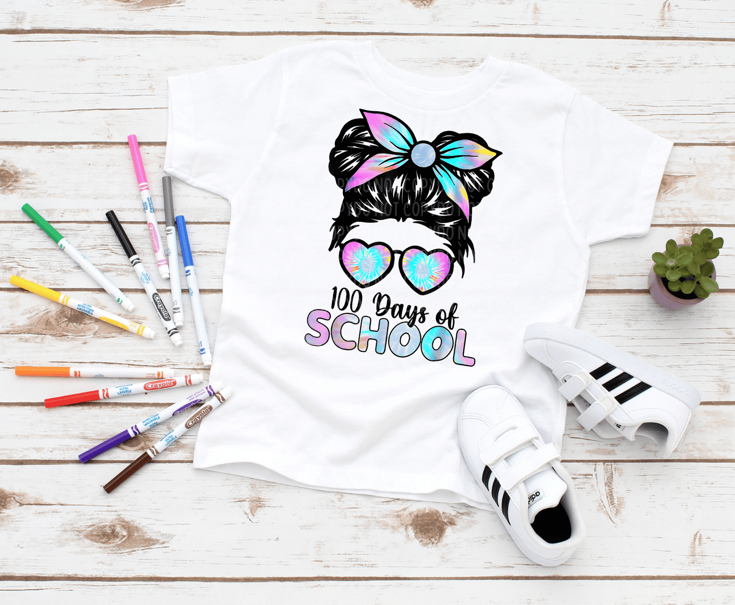 Premade DTF Transfer Gang Sheet For Graphic Tees | 100 Days Of School Girl
