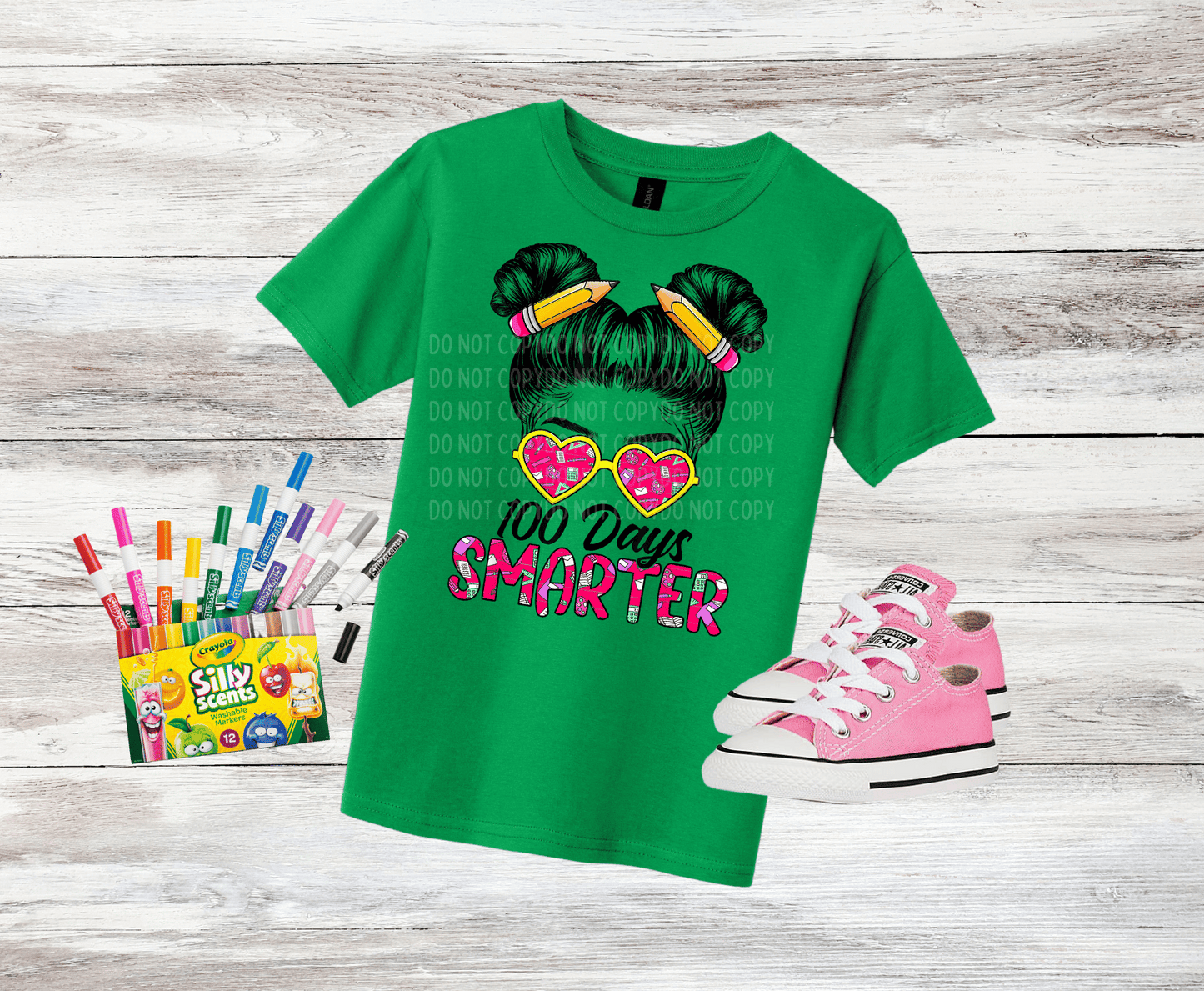Premade DTF Transfer Gang Sheet For Graphic Tees | 100 Days Of School Girl