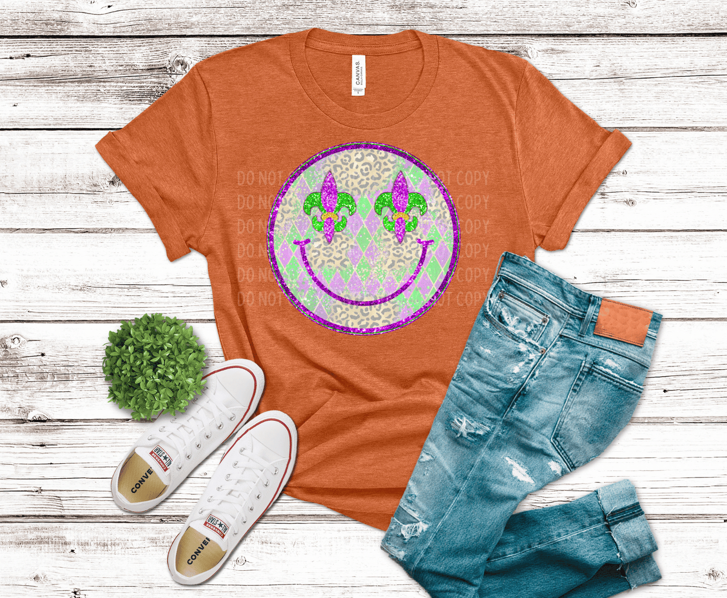 Mardi Gras Smiley | DTF - Griffin Expressions