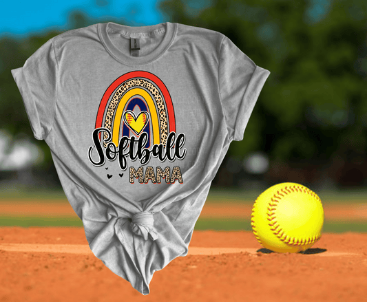 Rainbow Softball Mama | DTF