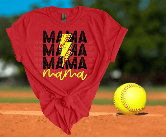 Lightning Bolt Softball Mama | DTF - Griffin Expressions