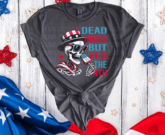 Skull Dead Inside 4th Of July | DTF