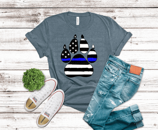 Blue Line Dog Print | DTF - Griffin Expressions