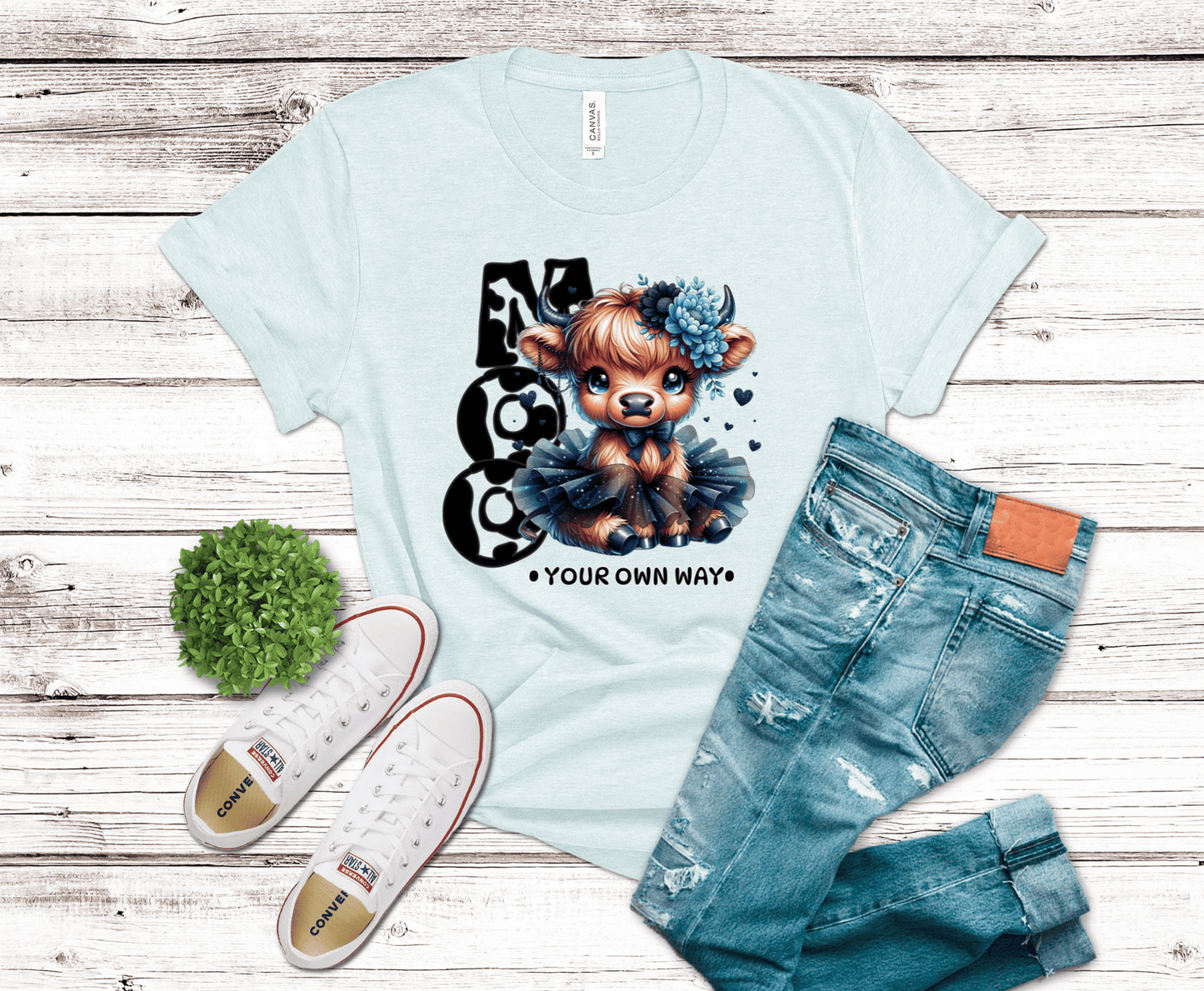 Moo Your Own Way Highland Cow | DTF Heat Transfer