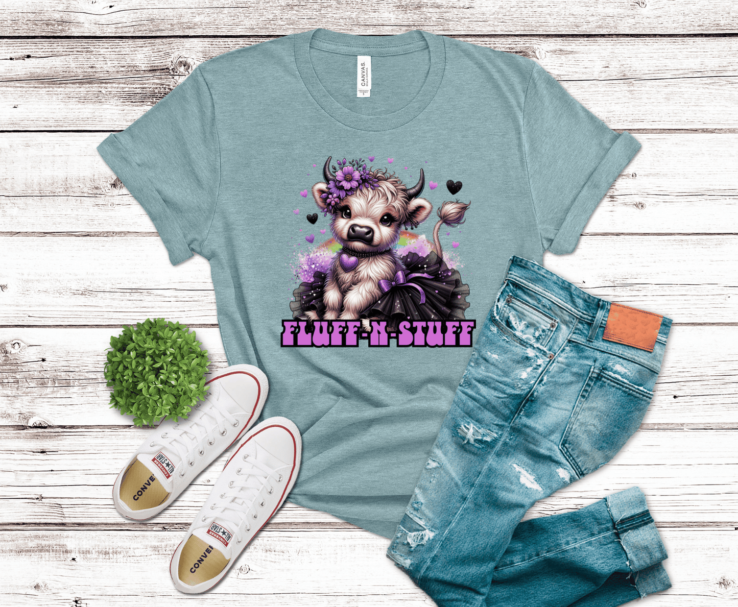 Fluff N Stuff Highland Cow | DTF Heat Transfer