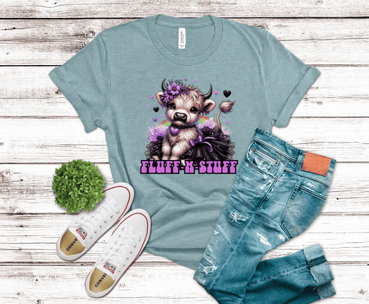 Fluff N Stuff Highland Cow | DTF Heat Transfer