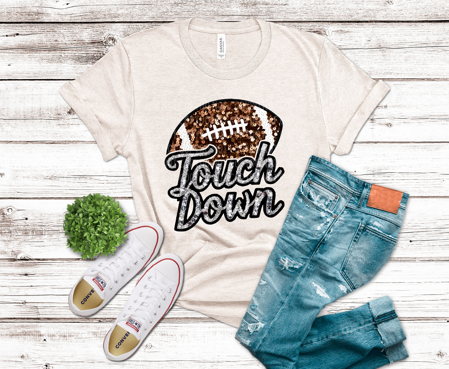 Touch Down Sequin | DTF Heat Transfer