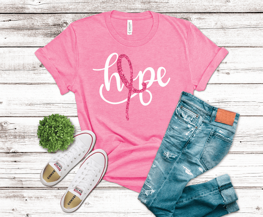 Hope Breast Cancer Ribbon | DTF