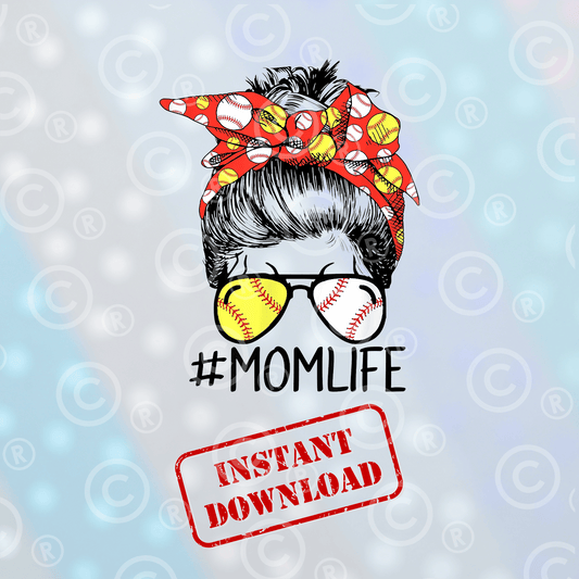 Softball Baseball Mom Life | Digital Download