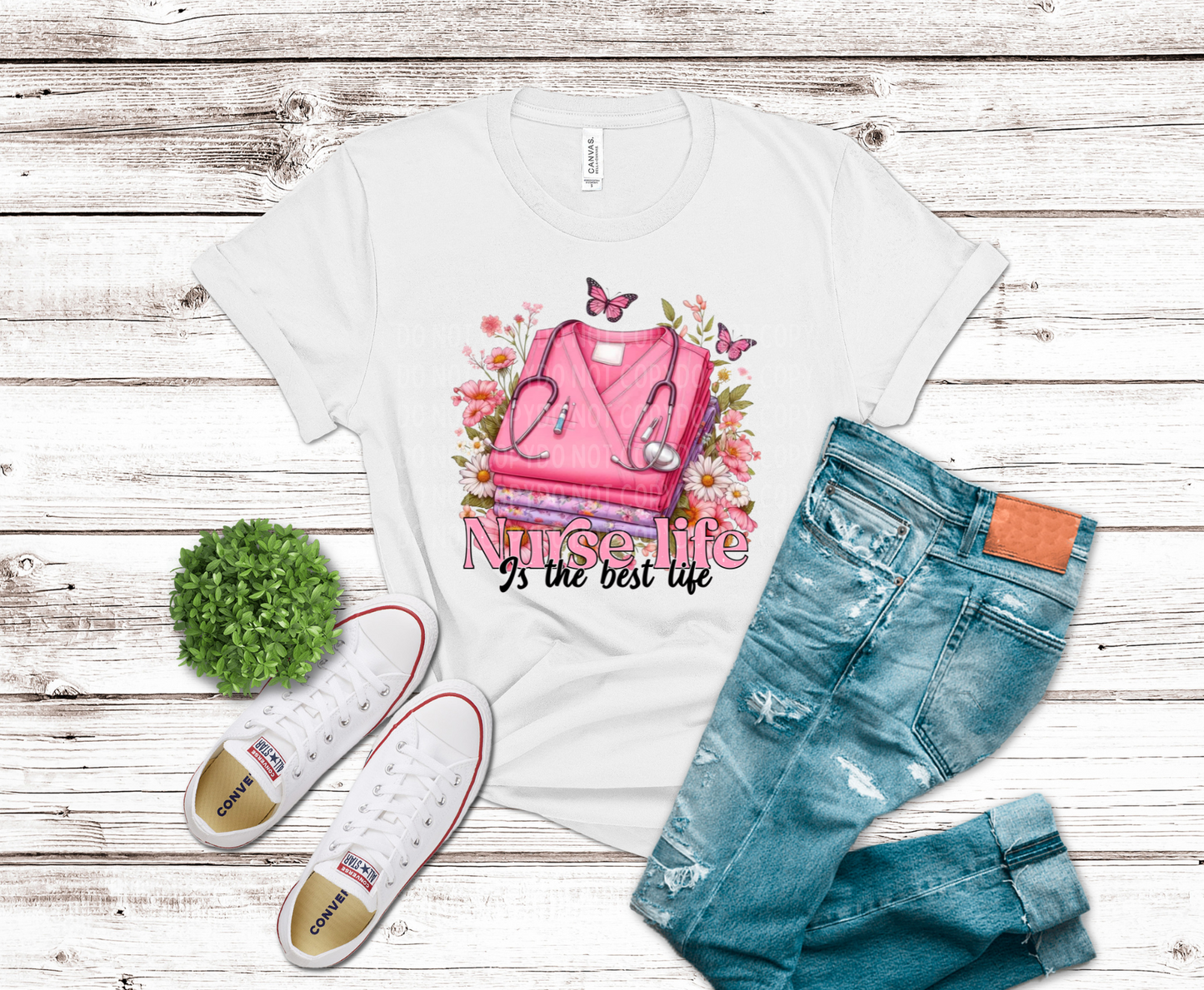 Premade DTF Transfer Gang Sheet For Graphic Tees| Nurse Life