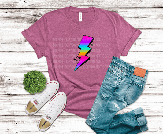 Colorful Bolt | DTF Heat Transfer