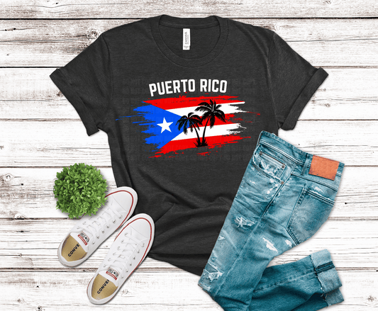 Puerto Rico Flag Palm | DTF Heat Transfer