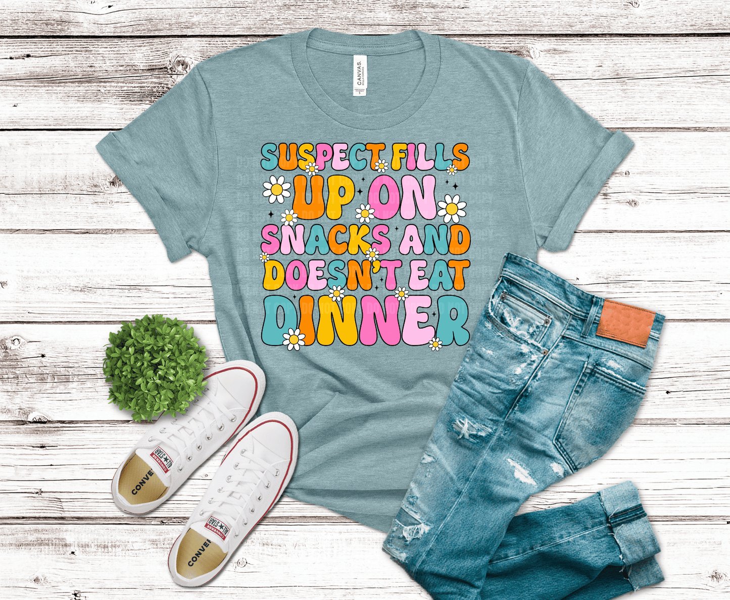 Premade DTF Transfer Gang Sheet For Graphic Tees | Suspect