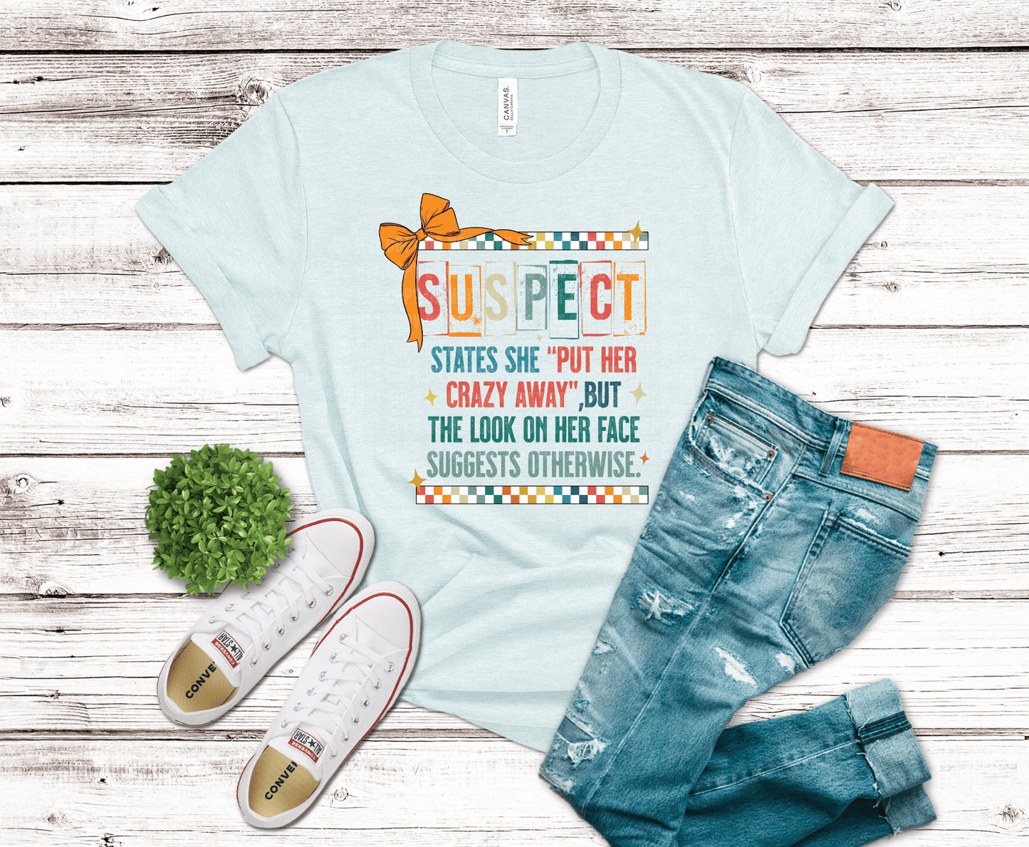 Premade DTF Transfer Gang Sheet For Graphic Tees | Suspect