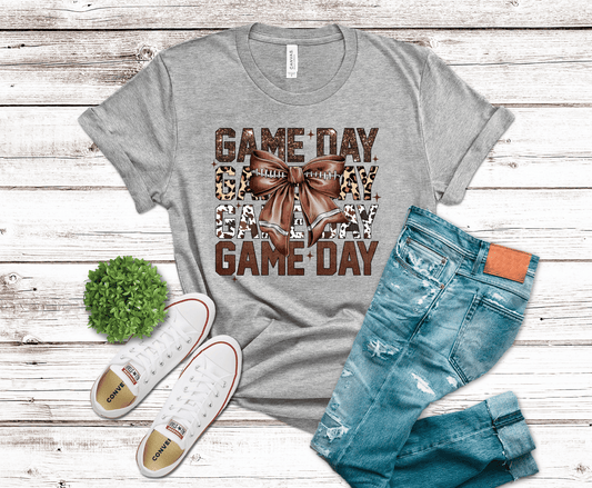 Game Day Glitter Bow | DTF Heat Transfer