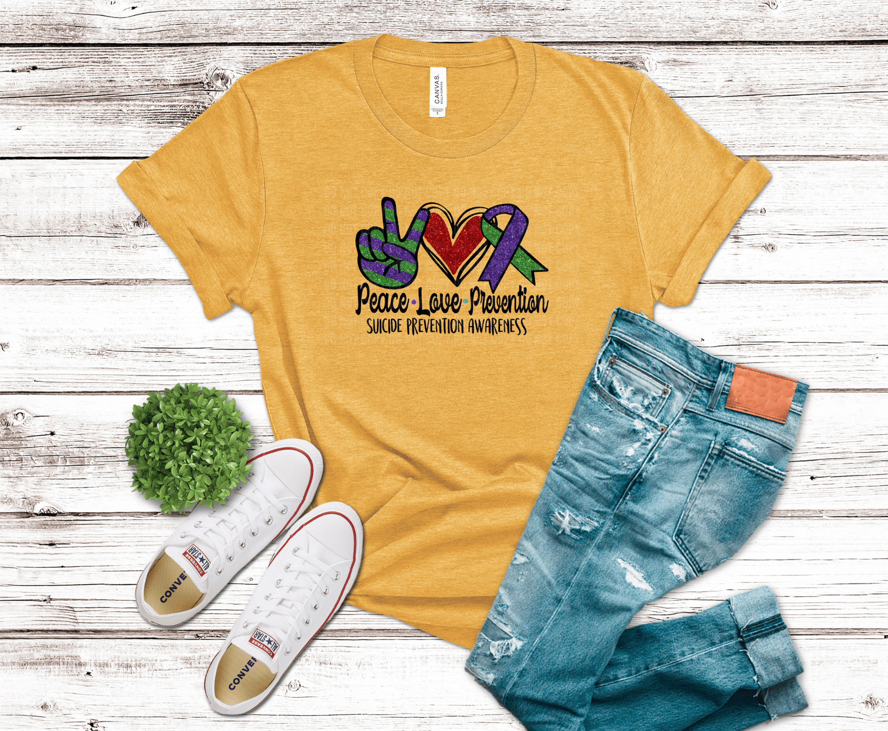 Peace Love Prevention | DTF Heat Transfer - Griffin Expressions