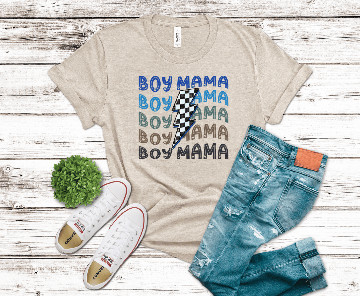 Boy Mama Lightning Bolt | DTF Heat Transfer - Griffin Expressions