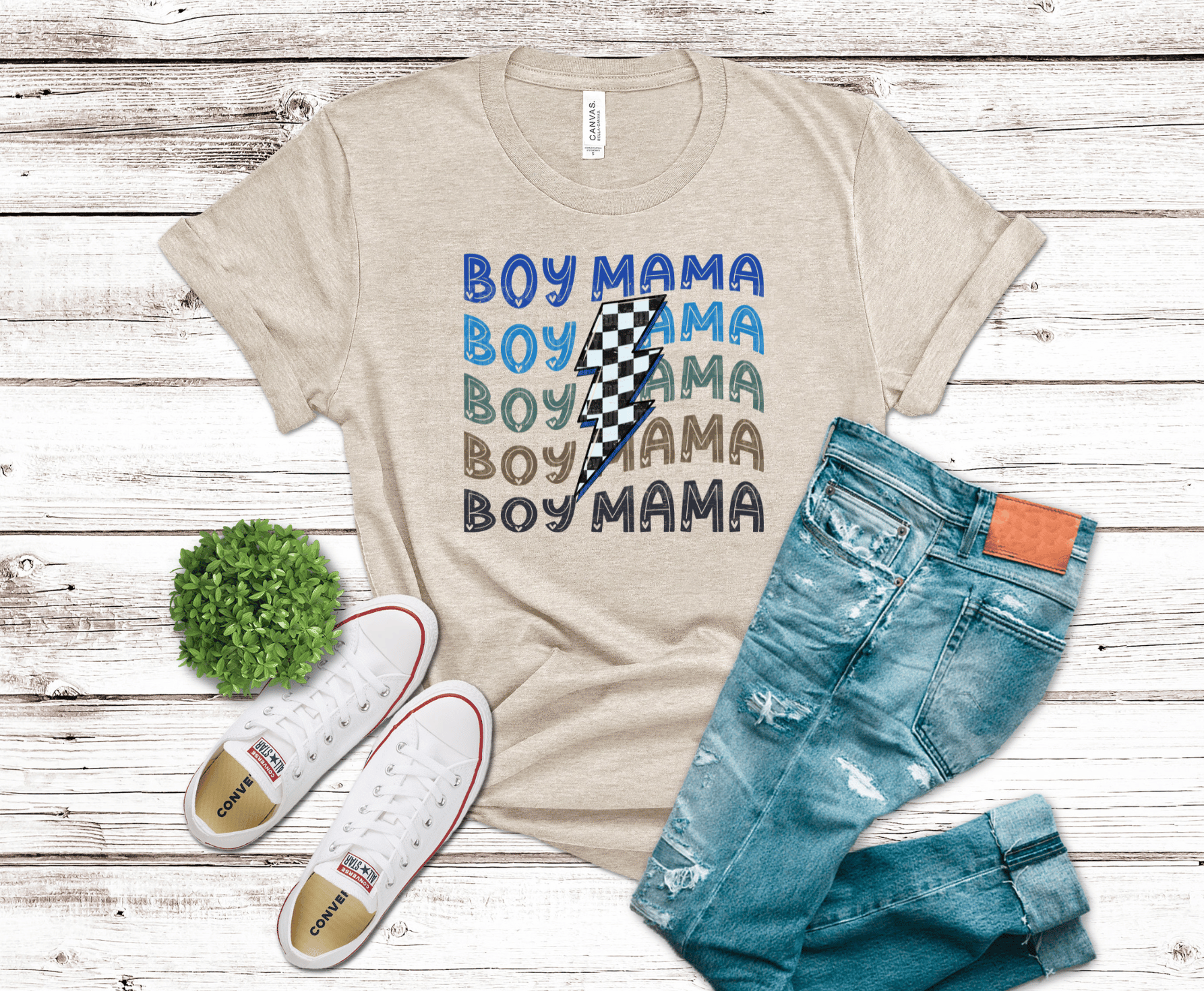 Boy Mama Lightning Bolt | DTF Heat Transfer - Griffin Expressions