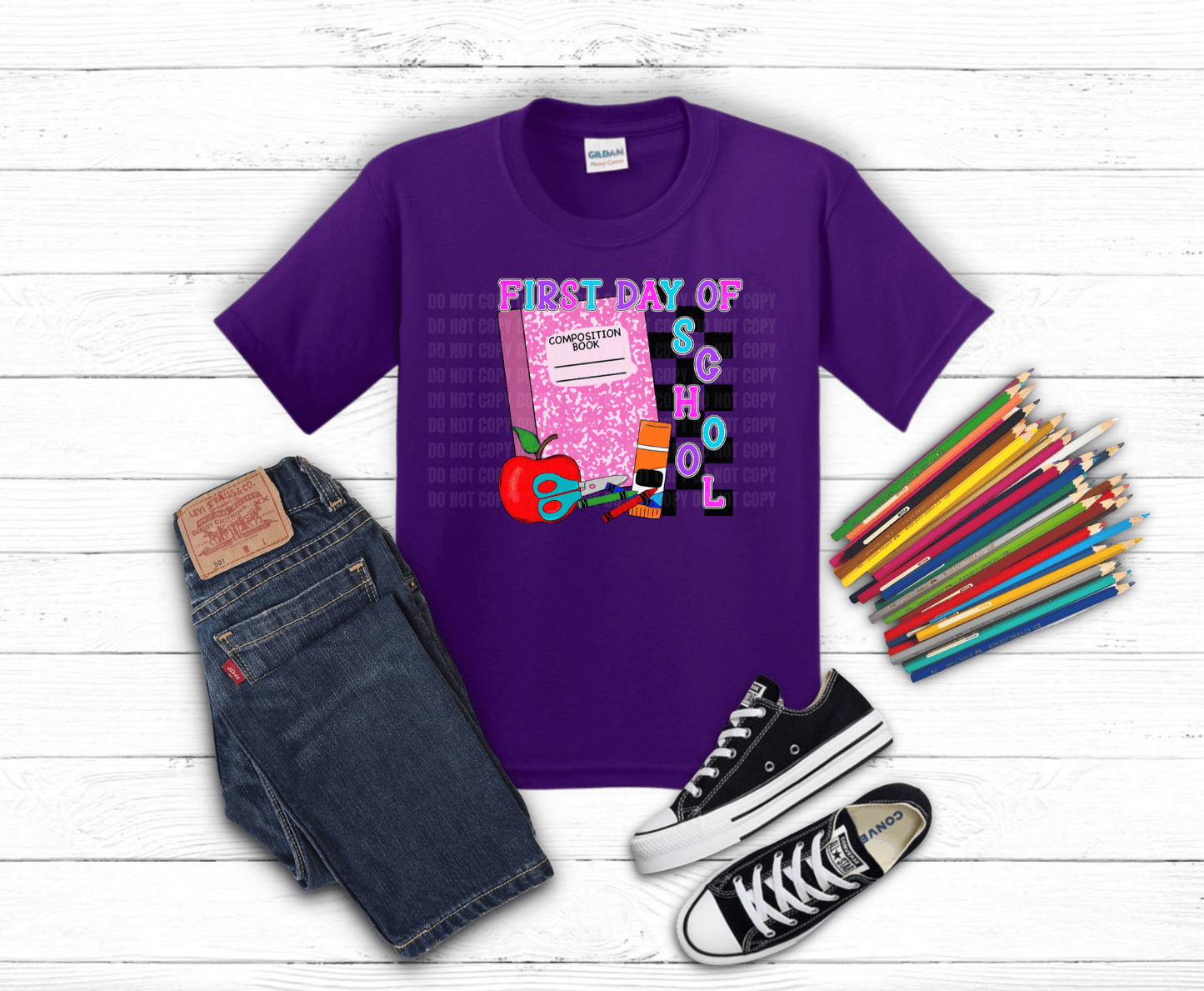 Premade DTF Transfer Gang Sheet For Graphic Tees | Back To School