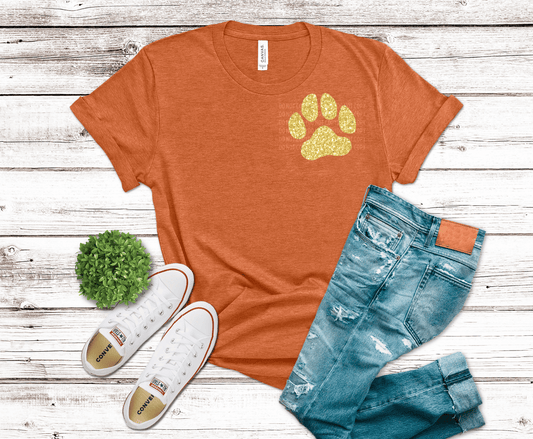 Gold Sparkly Paw | DTF Heat Transfer