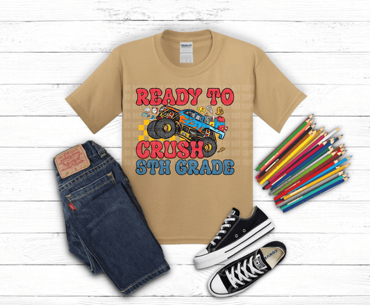 Crush 5th Grade Monster Truck | DTF Heat Transfer