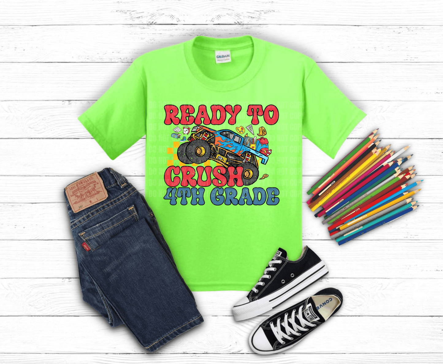 Crush 4th Grade Monster Truck | DTF Heat Transfer