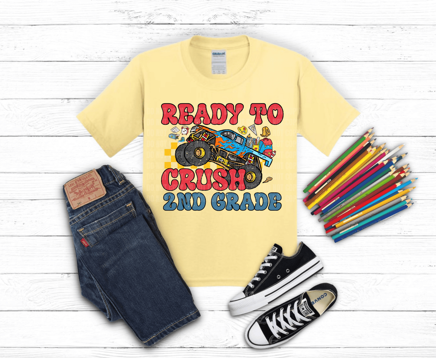 Crush 2nd Grade Monster Truck | DTF Heat Transfer