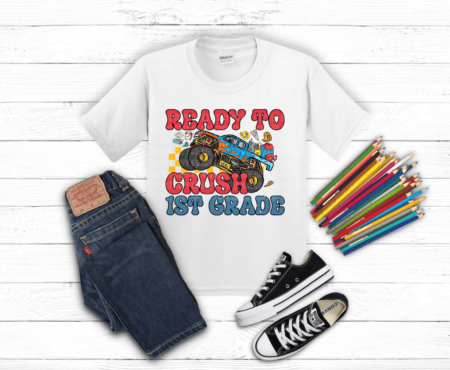 Crush 1st Grade Monster Truck | DTF Heat Transfer