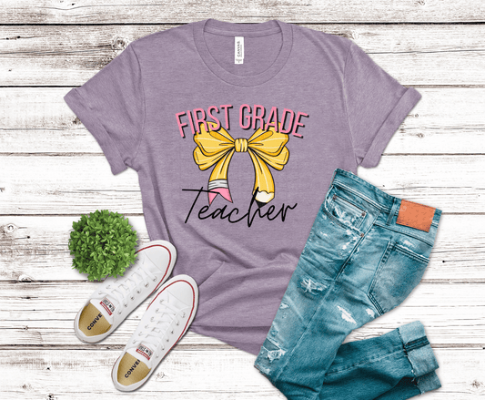 1st Grade Bow Teacher | DTF Heat Transfer