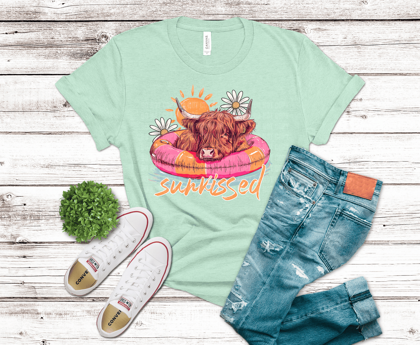 Sunkissed Highland Cow | DTF Heat Transfer