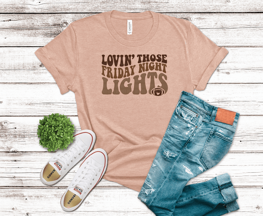 Lovin Those Friday Night Lights football design DTF transfer, ready to press heat transfer for football shirts