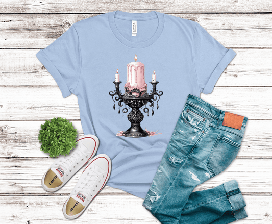 Pink Spooky Candle | DTF Heat Transfer