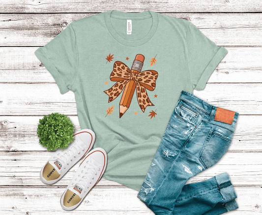Fall Bow Pencil | DTF Heat Transfer